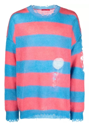 MEMBERS OF THE RAGE distressed striped jumper - Blue