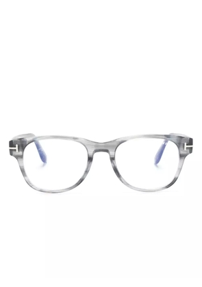 TOM FORD Eyewear FT5898B logo-engraved round-frame glasses - Grey