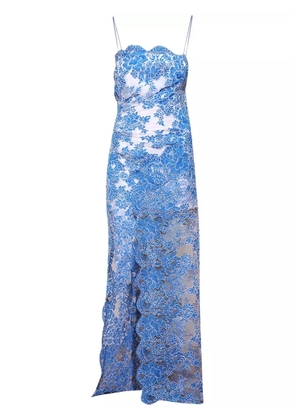 Christopher Esber lace-appliqué maxi dress - Blue