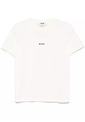 MSGM micro-logo cotton T-shirt - Neutrals