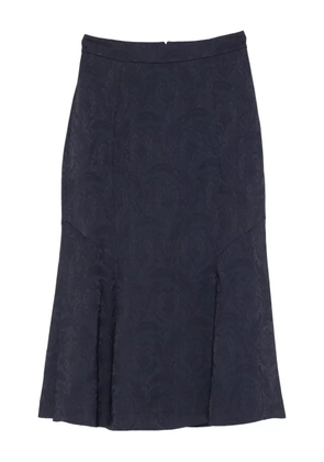 ETRO damask-pattern midi skirt - Blue