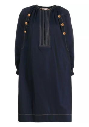 Givenchy button details poplin dress - Blue