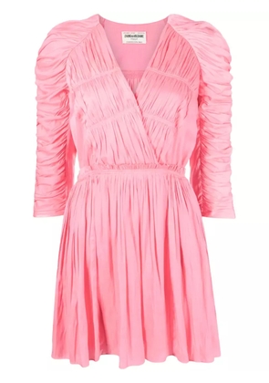 Zadig&Voltaire Realine gathered satin-finish minidress - Pink
