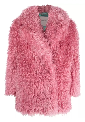 BECAGLI faux-shearling wrap coat - Pink