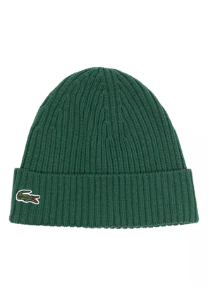 Lacoste logo-patch wool beanie - Green