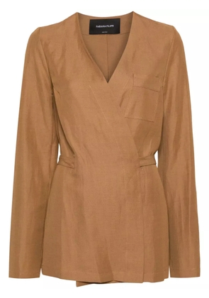 Fabiana Filippi wraparound tied jacket - Brown