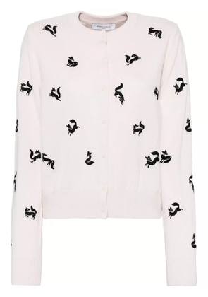 Maison Kitsuné fancy fox embroidered cardigan - Pink