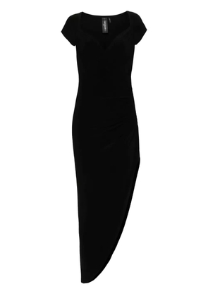 Norma Kamali cap-sleeves asymmetric dress - Black