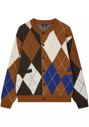 TOMBOY argyle-pattern cardigan - Brown