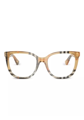 Burberry Eyewear checked square-frame glasses - Brown