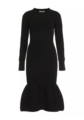 Alexander McQueen knitted mesh midi dress - Black