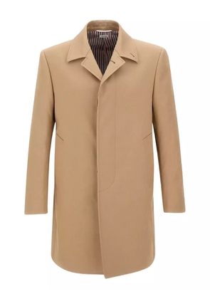 Thom Browne mac bal collar overcoat - Neutrals