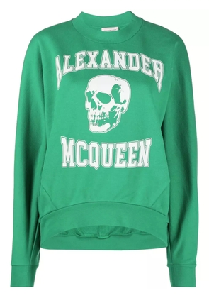 Alexander McQueen skull-print stretch-cotton sweatshirt - Green