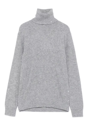 Fabiana Filippi turtleneck embellished jumper - Grey