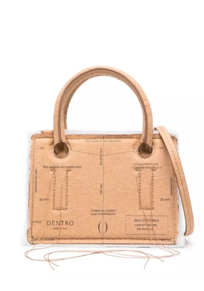 DENTRO mini Otto Paper leather tote bag - Brown