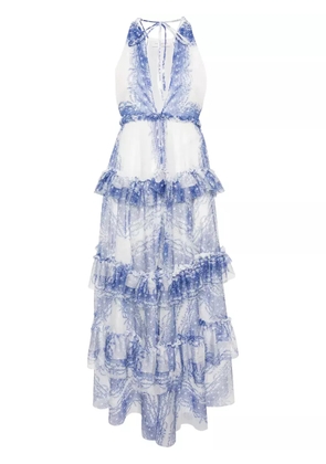 Philosophy Di Lorenzo Serafini floral-print tiered maxi dress - Blue