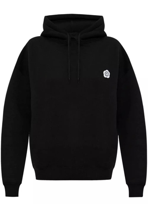 Kenzo logo-embroidery cotton hoodie - Black