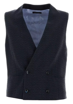 Giorgio Armani zigzag waistcoat - Blue