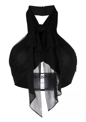 Moschino backless silk crop top - Black