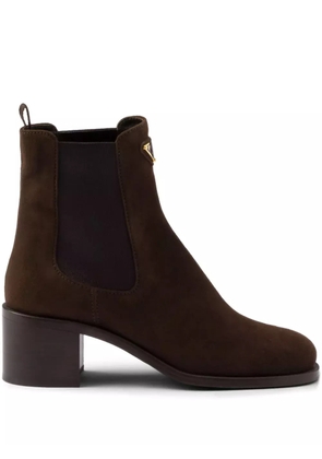 Prada suede 55mm Chelsea booties - Brown