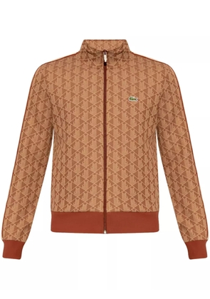 Lacoste monogram-pattern cardigan - Brown