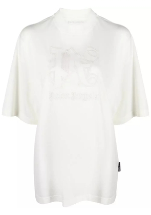 Palm Angels monogram-print cotton T-shirt - Neutrals