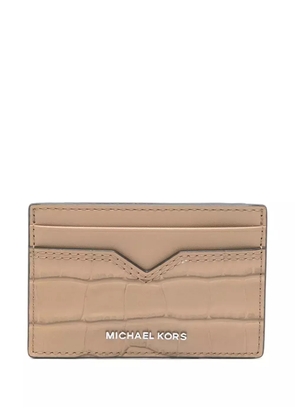 Michael Kors crocodile-embossed cardholder - Brown