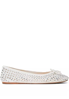TWINSET rhinestone-embellished ballet flats - White
