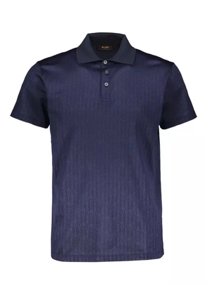 Moorer jacquard-logo polo shirt - Blue
