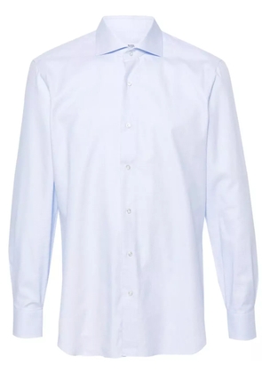 Barba jacquard cotton shirt - Blue