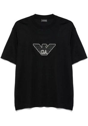 Emporio Armani logo-embroidered T-shirt - Black
