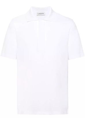 Lanvin logo-embroidered piqué polo shirt - White