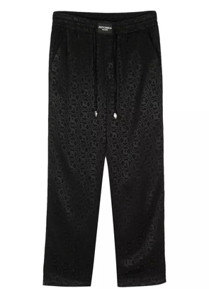 Just Cavalli jacquard-logo straight-leg trousers - Black