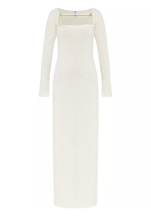 Casablanca textured knitted maxi dress - White