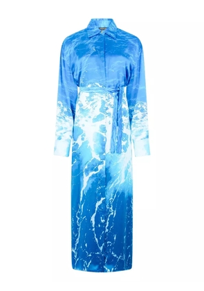 Roberto Cavalli abstract-print midi dress - Blue
