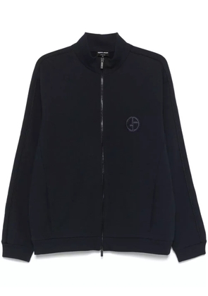 Giorgio Armani logo-embroidered track jacket - Blue