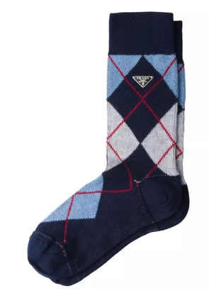 Prada Argyle cotton socks - Blue