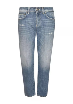 DONDUP distressed logo-patch jeans - Blue