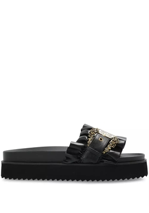 Versace Jeans Couture logo-engraved slides - Black