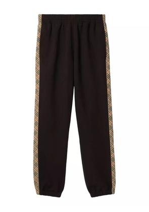 Burberry check-trimmed cotton track pants - Brown