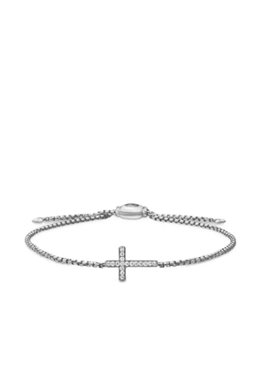 David Yurman sterling silver Petite Pavé Cross Chain bracelet (1.7mm)