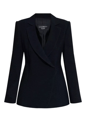 Emporio Armani textured wrap blazer - Blue