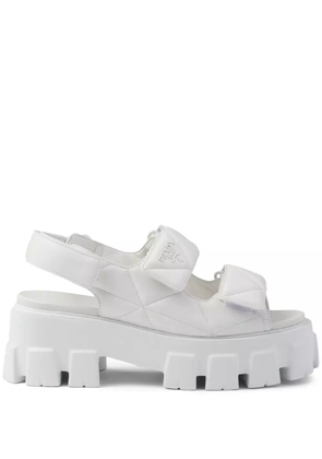 Prada Monolith quilted leather sandals - White
