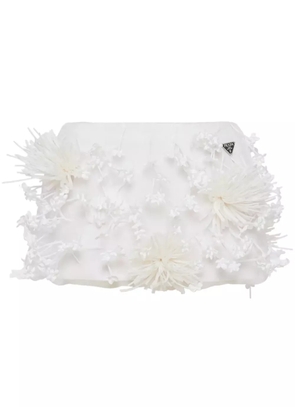 Prada embroidered organza miniskirt - White