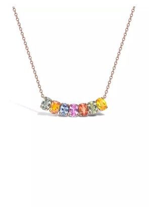 Pragnell 18kt rose gold Rainbow Fancy sapphire line pendant necklace - Pink