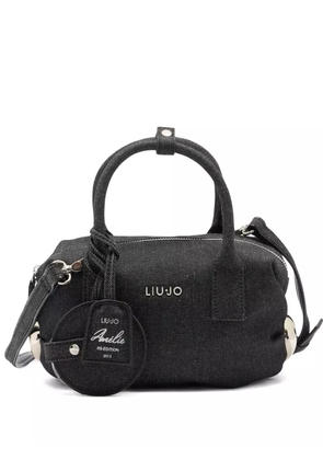 LIU JO small logo-charm tote bag - Black