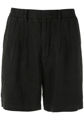 Handred pleated linen shorts - Black