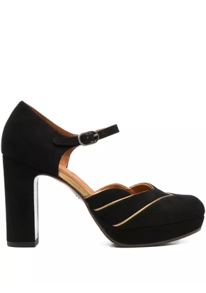 Chie Mihara 100mm platform gold-detail sandals - Black