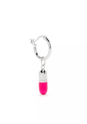 True Rocks single mini pill hoop earring - Silver