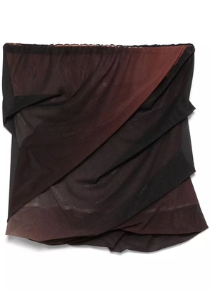 The Attico gradient-effect mini skirt - Red